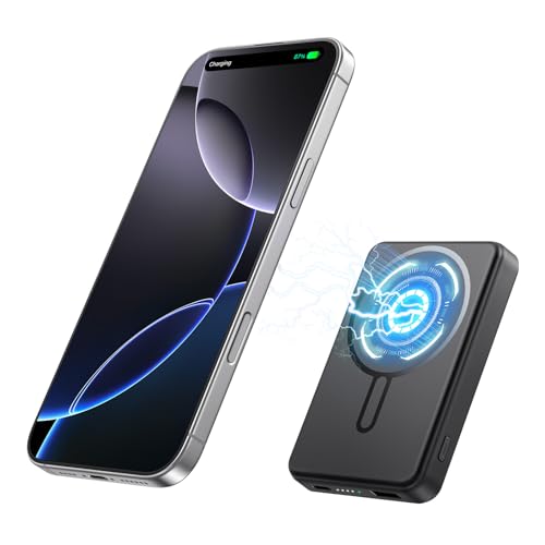 power bank 12000mAh magsafe, magnetische powerbank schnelligkeit qc4.0 usb c für iphone 16/15/14/13/12