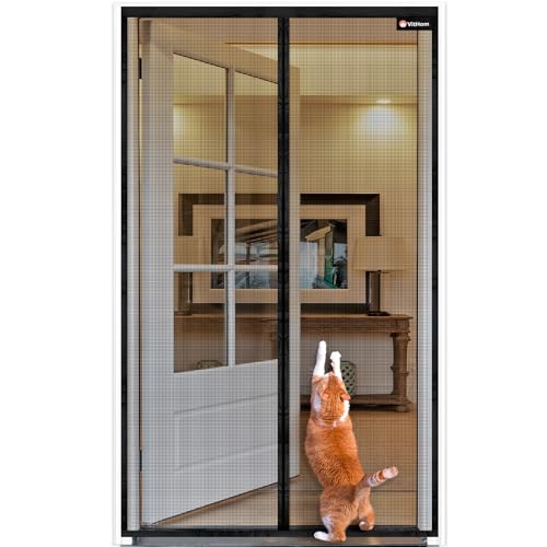 luxus fliegengitter tür magnet 110x210cm ohne bohren mit verstärktem klettverschluss