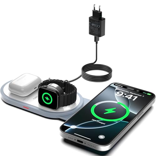 coquivivre ladestation 3 in 1 faltbar mag-safe für iphone 16 pro max, apple watch, airpods