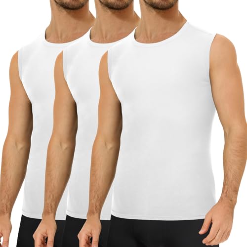 unterhemd herren 3er pack falechay ärmellos tank top 100% baumwolle weiß xxl