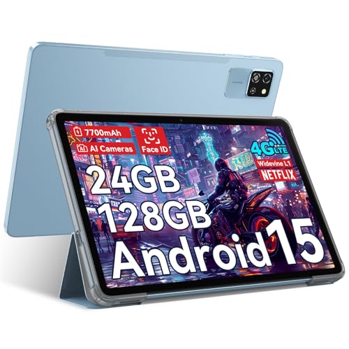 blackview tab60 pro tablet 10 zoll android 15, 24gb ram, 128gb rom, dual 4g lte