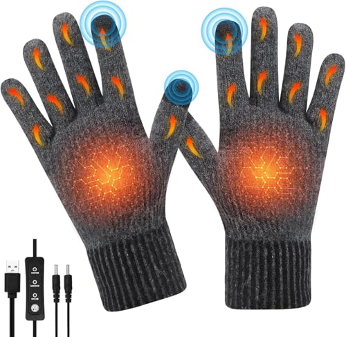 auniq usb beheizte handschuhe männer frauen, touchscreen ski handschuhe, temperatur einstellbar