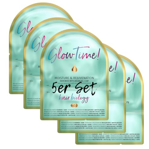 hair biology haarmaske 5er set für trockenes, geschädigtes haar mit arganöl 5x 20ml