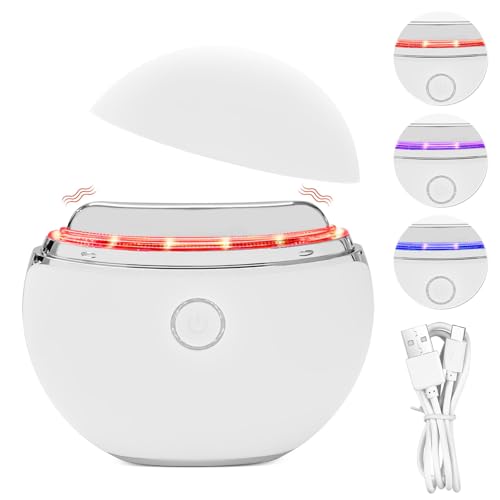 ems gua sha elektrisches gesichtsmassagegerät mit vibration und wärme für anti-aging und faltenreduzierung - weiß