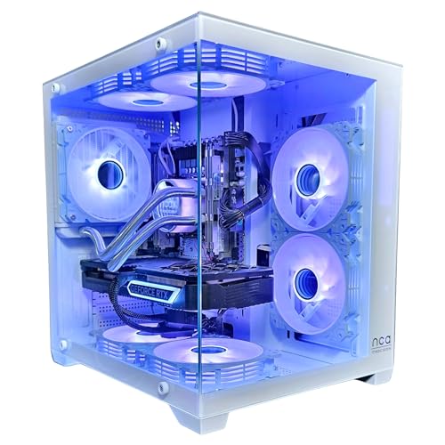 gaming pc white mit rtx 4060, intel xeon 10 kerner, 128gb ram, 2tb ssd, rgb lüfter, wasserkühlung, windows 11