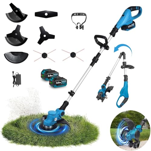 yofidra akku rasentrimmer 21v 3-in-1 mit 2 akkus 3000mAh für gartenpflege