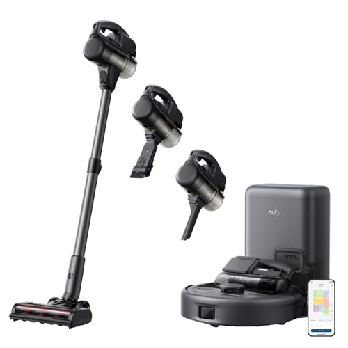 eufy Saugroboter E20 3-in-1 mit Auto-Entleerung, 30.000Pa, 5-Stufen-Filter, ideal für Teppiche, Treppen