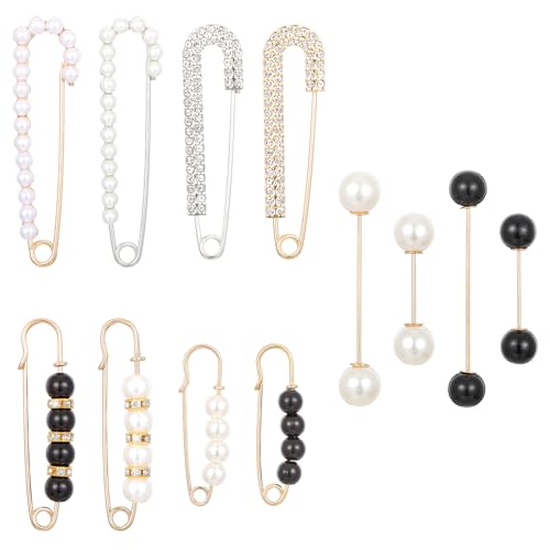 12 Stück schleppennadel brautkleid, perlen broschennadeln clips für tuch und kleidung