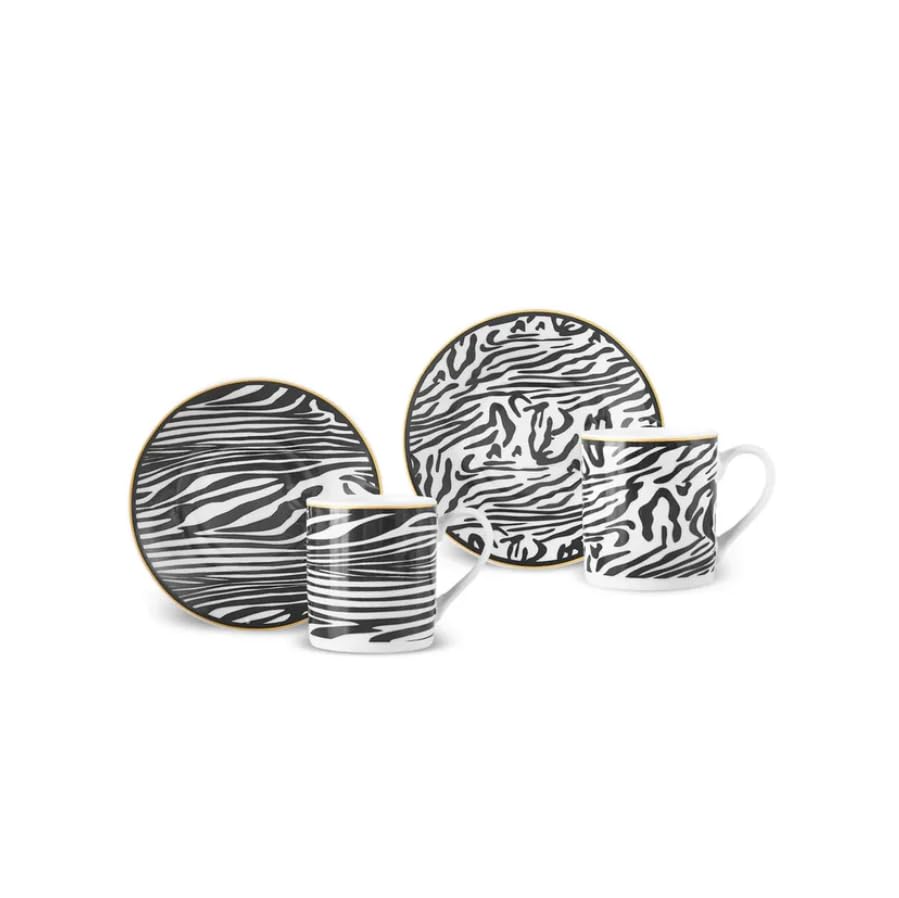 karaca kaffeetassen-set zebra in savanna 2-teiliges design für zwei