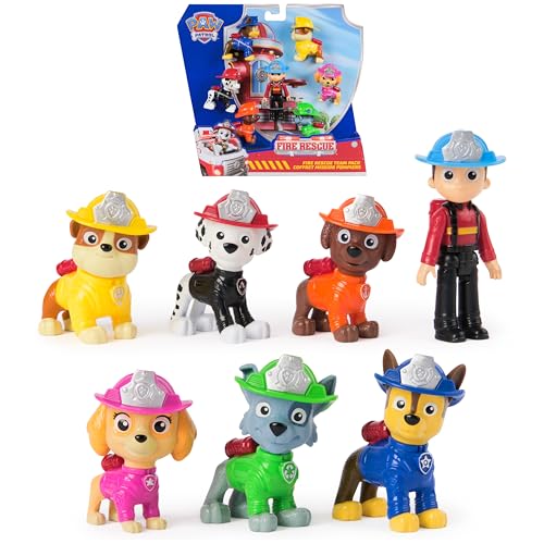 PAW PATROL Fire Rescue - 7 Hundefiguren Sammelset für Kinder ab 3 Jahren