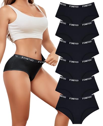 finetoo damen unterhosen baumwolle 6er pack bequeme pantys hipster schlüpfer größe m