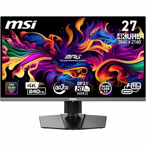 msi mpg 272urx qd-oled 26,5 zoll monitor, dp 2.1a, hdmi 2.1, usb typ-c