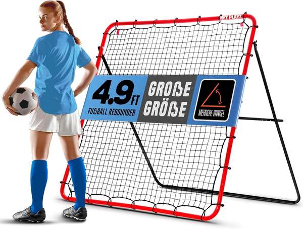 Rebounder 150x150 cm für Fußball, Handball, Volleyball, Basketball - 6 Winkel einstellbar