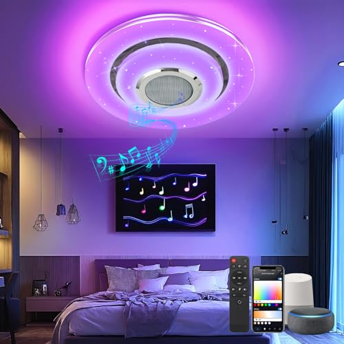 otren led deckenleuchte dimmbar 3000k-6500k alexa google assistant rgb für wohnzimmer schlafzimmer küche kinderzimmer