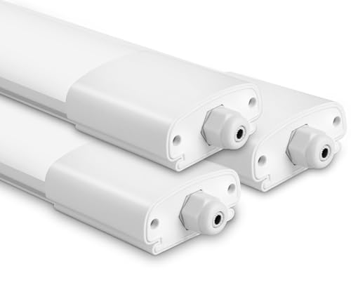 iegled 3er pack LED feuchtraumleuchte 90cm 30W 3300LM IP65 neutralweiß 4000K flach lampe