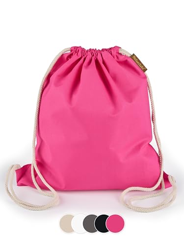 naturstube baumwoll turnbeutel rosa, sportbeutel, jutesack, rucksack, bemalen