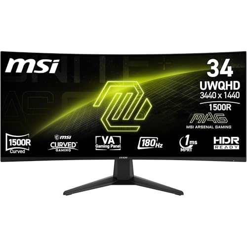 msi mag 346cq gaming monitor 34 zoll uwqhd 3440 x 1440 180hz 1ms va schwarz