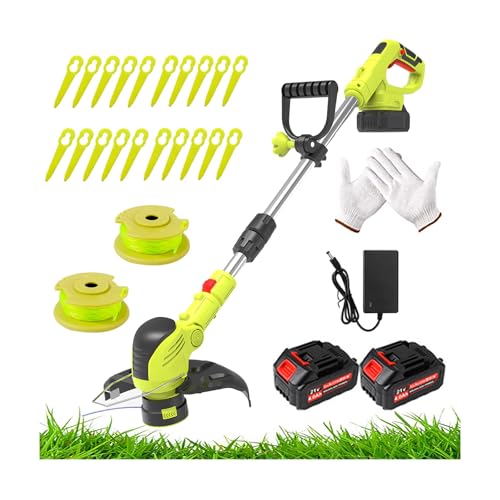 akku-rasentrimmer mit ladegerät, schutz, spule und für rasenkanten schneiden