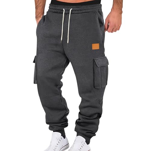 jogginghose herren winter relaxed-fit sweatpants elastische taille mit taschen