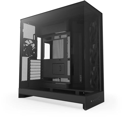 nzxt h9 flow atx mid-tower pc-gehaeuse airflow mit 4 lueftern, dual-kammer