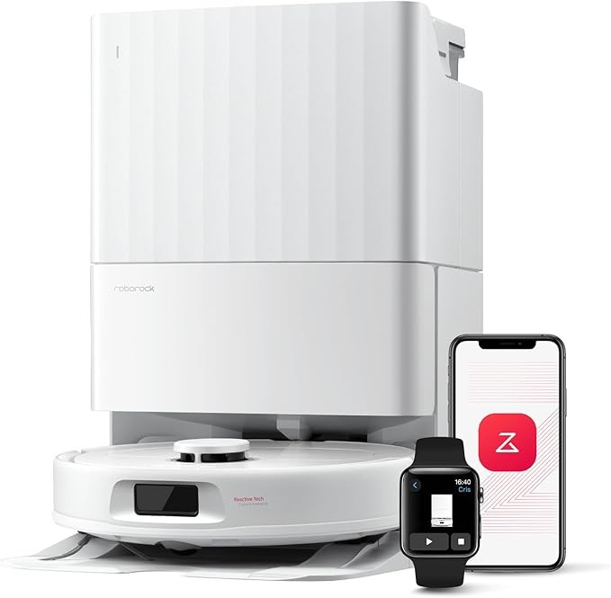 Roborock Qrevo S Saugroboter mit Wischfunktion, 8000Pa, All-in-One Dock, Weiß