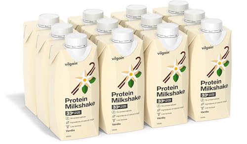 vilgain protein milkshake 33g eiweiß laktosearm vanille 12x 330ml ohne künstliche zusätze
