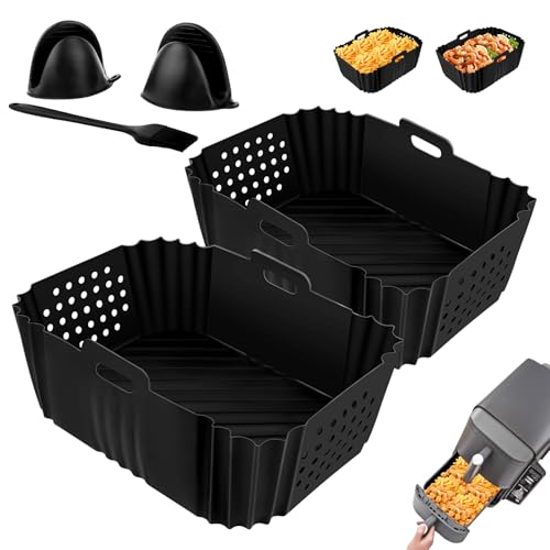airfryer zubehör für ninja double 2 stück silikonform für af400eu af300eu 7.6 9.5l
