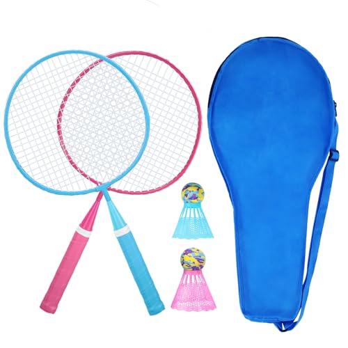 kh federball set badminton schläger für 2-4 spieler mit federbällen und tasche