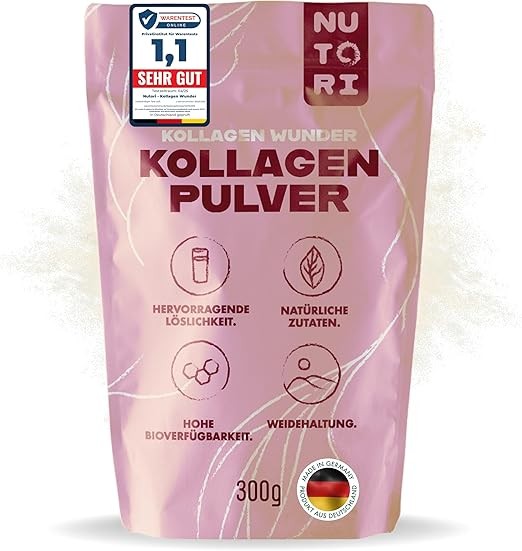 Kollagen Pulver 300 g - Typ I & III - Hydrolysat Peptide - Weidehaltung - Laborgeprüft