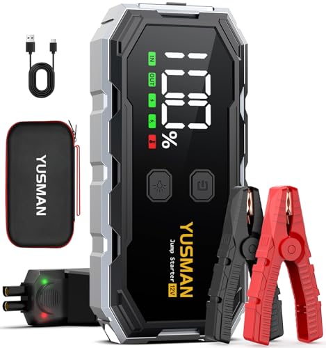YUSMAN Starthilfe Powerbank 8000A für PKW, Diesel bis 10.0L, LED, Display, Kabel