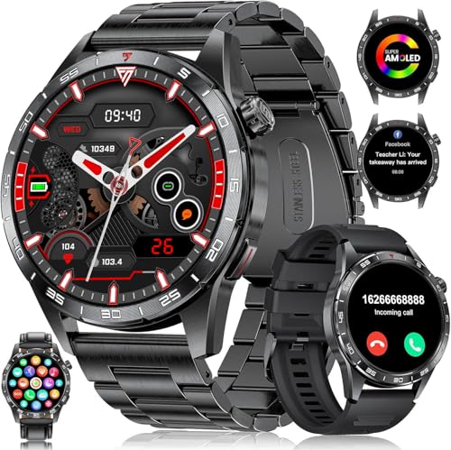 lige smartwatch herren, 1.43 zoll amoled, bluetooth-anrufe, ip68 wasserdicht, 110 sportmodi