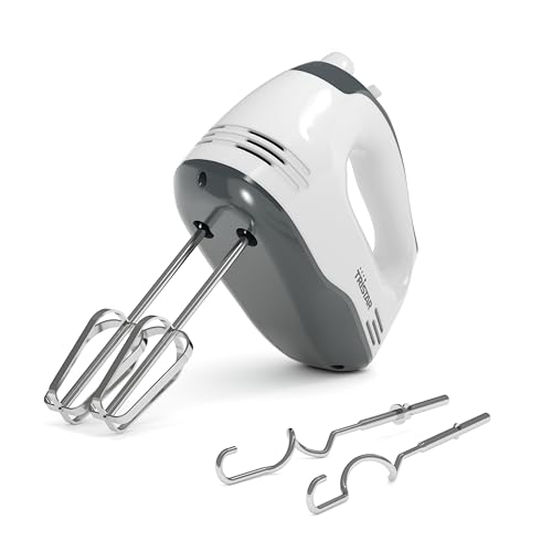 tristar handmixer 200w 5 geschwindigkeitsstufen ergonomisch edelstahl-rührbesen und knethaken
