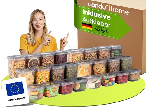 Produktbild: uandu vorratsdosen set 24er luftdicht BPA frei aufbewahrung küche organizer