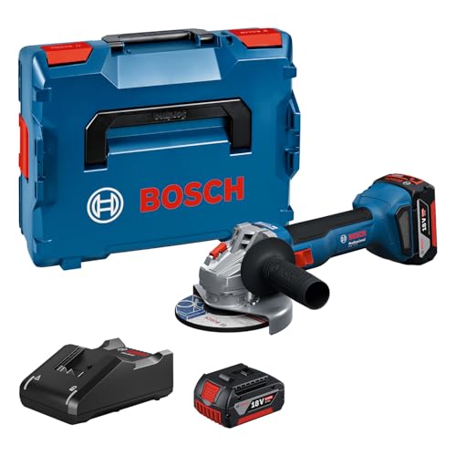 bosch 18v akku-winkelschleifer gws 18v-8, 125 mm, 2x akku 5.0ah, ladegerät, l-boxx