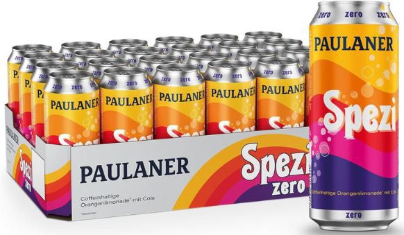 Produktbild: paulaner spezi zero 24er tray 0,5l dose 21,84 nur 0,91 pro dose