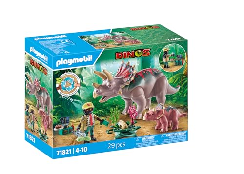 PLAYMOBIL Dinos 71821 Triceratops mit Jungtier