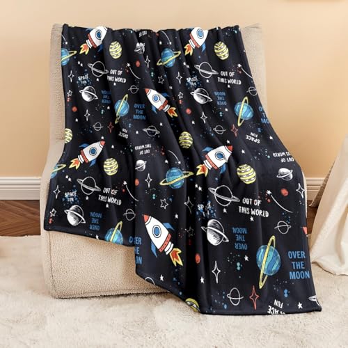 Wajade fliessedekce weltraum kinder kuscheldecke geschenk 3-13 jahre 127x153