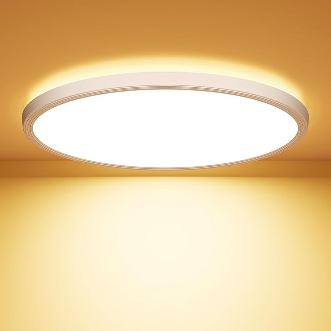 OUILA LED Deckenleuchte Rund 22CM 18W 1600LM IP44 Warmweiß Badezimmer Küche Flur