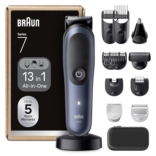 braun 13-in-1 multigroom trimmer-set, bart- und nasenhaartrimmer, blau