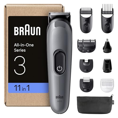 Produktbild: braun trimmer set 3 all-in-one mit 11 funktionen für gesicht, kopf und bart
