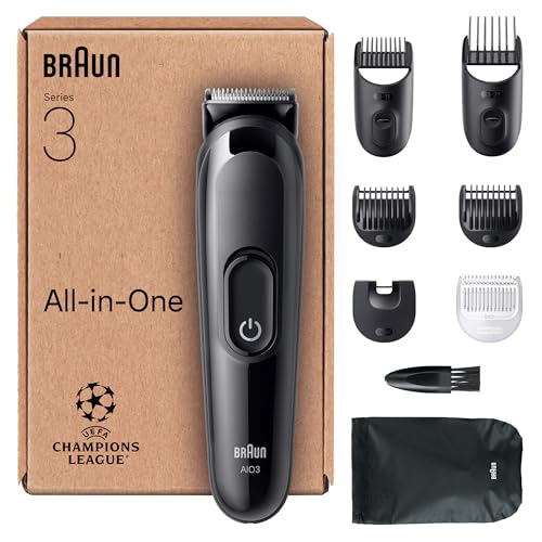 braun all-in-one trimmer-set 3, 8-in-1 haarschneidemaschine barttrimmer wasserdicht schwarz