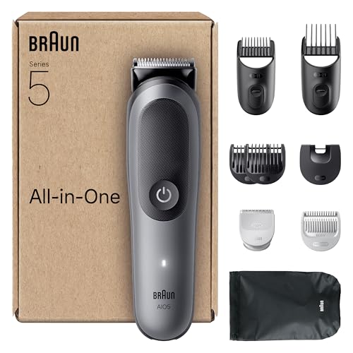 braun trimmer-set 9-in-1 multigroom barttrimmer haarschneider wasserdicht grau