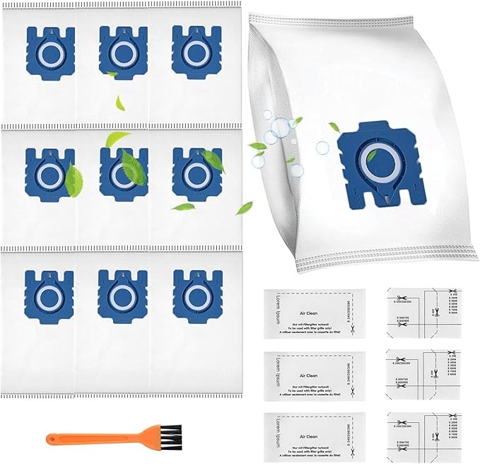 staubsaugerbeutel 10 stück kompatibel für miele hyclean gn, inkl 3 filter & bürste