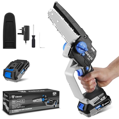 Produktbild: akku kettensäge 20v deko pro 15cm elektrisch mit ladegerät für äste und holz