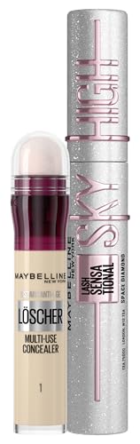 maybelline make-up set mit lash sensational sky high diamond topcoat und concealer Nr. 01 light