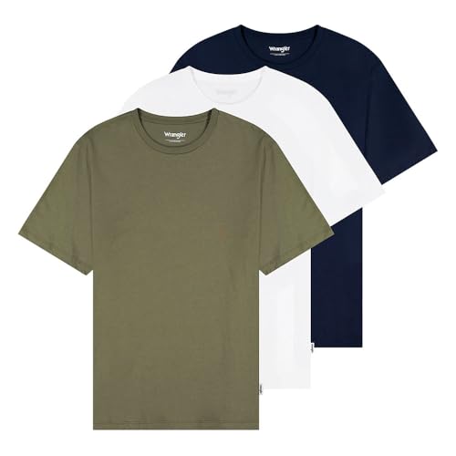 Wrangler T-Shirt 3er Pack, Herren Baumwolle, Kurzarm, Basic Shirt