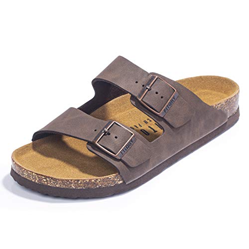 Fitory herren sandalen mit fußgewölbeunterstützung und kork-fußbett, pantoletten