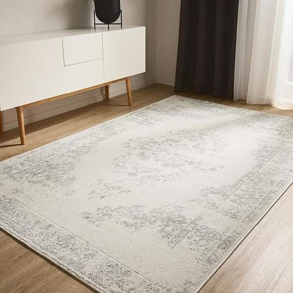 benuta Teppich Sia 60x120 cm Creme/Taupe rechteckig Kunstfaser Vintage Boho
