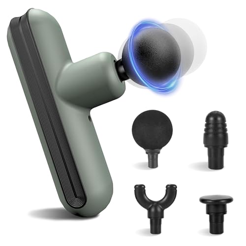 massagepistole mini, tragbare massage gun mit 4 köpfen, schmerzlinderung für körper