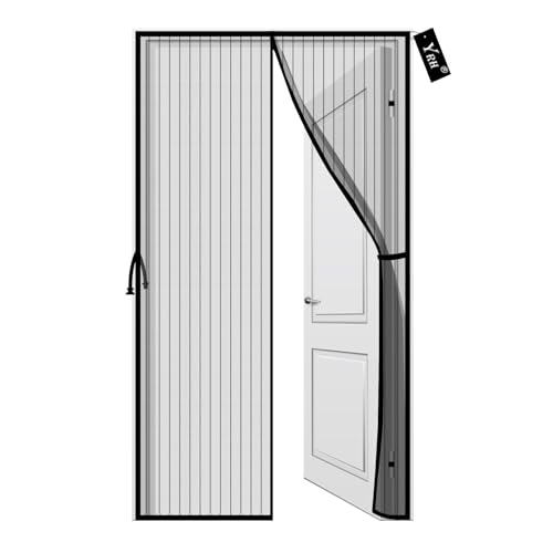 YRH magnet fliegengitter tür 90x200 cm, insektenschutz für balkontür, schwarz